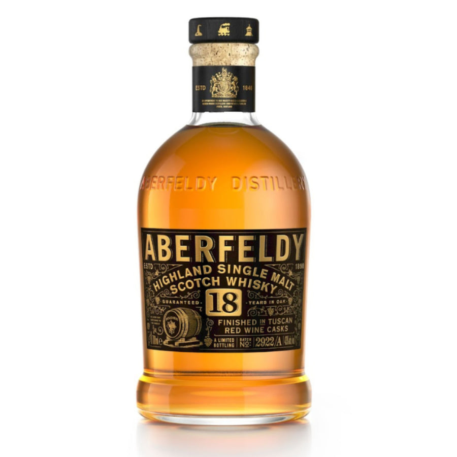 Aberfeldy Single Malt Scotch Finished In Tuscan Red Wine Casks Limited Edition 18 Yr 86
