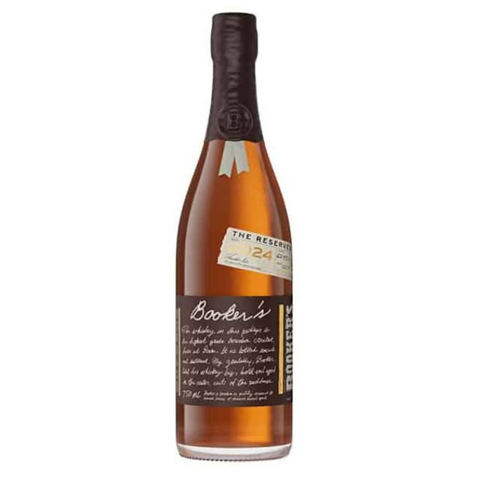 Booker's Bourbon The Reserve 2024 Limited Edition Release bottle with deep amber hue and elegant label, showcasing the essence of craftsmanship.