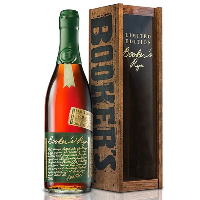Booker's Rye Limited Edition bottle showcasing its rich amber color and premium label design