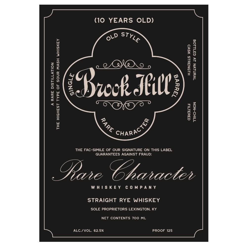 Brook Hill 10 Year Old Straight Rye Whiskey 700ML