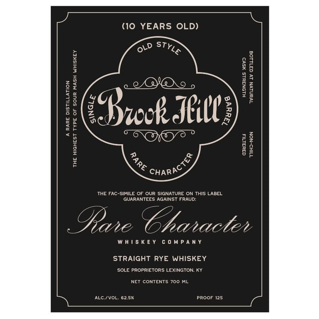 Brook Hill 10 Year Old Straight Rye Whiskey 700ML