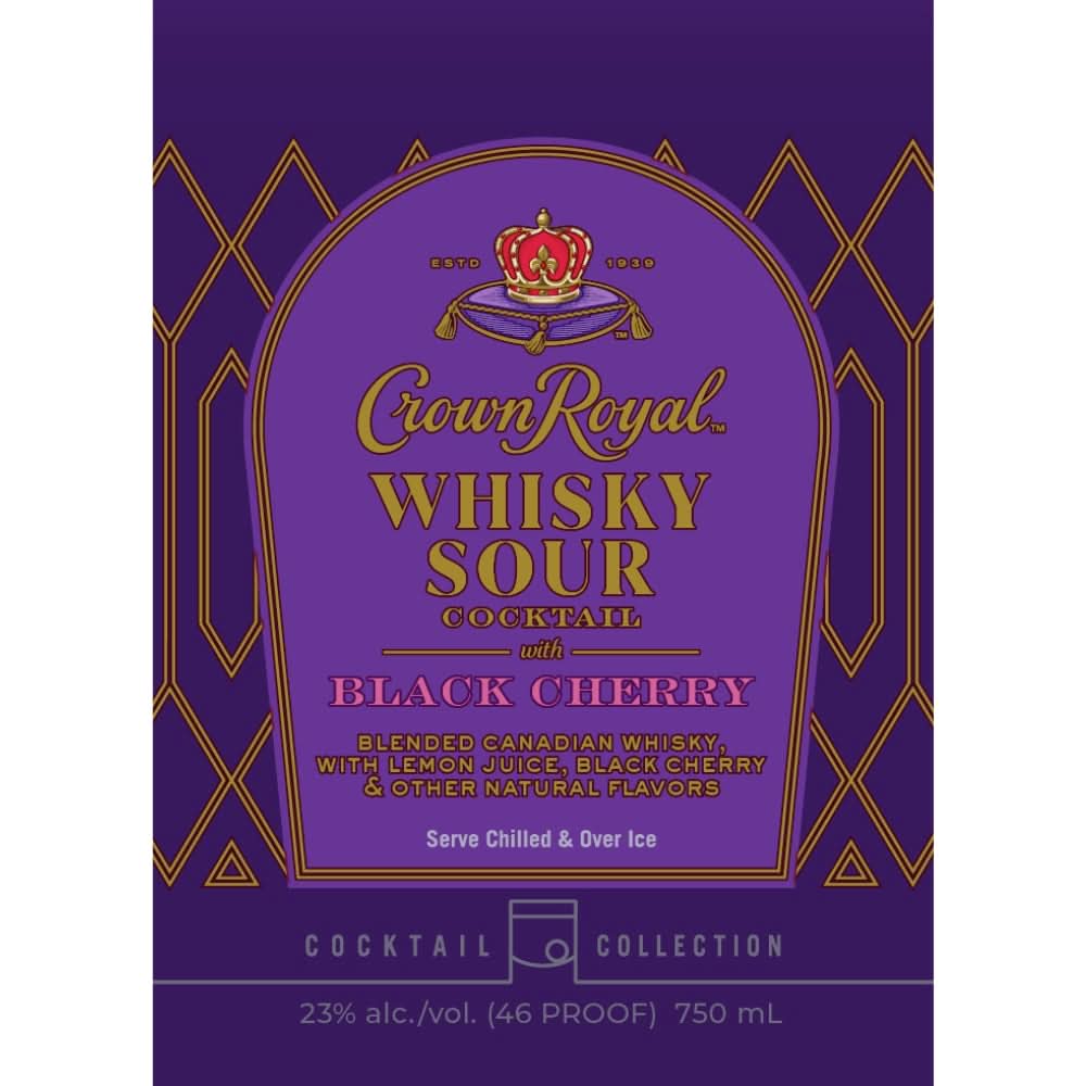 Crown Royal Black Cherry Whisky Sour Bottled Cocktail