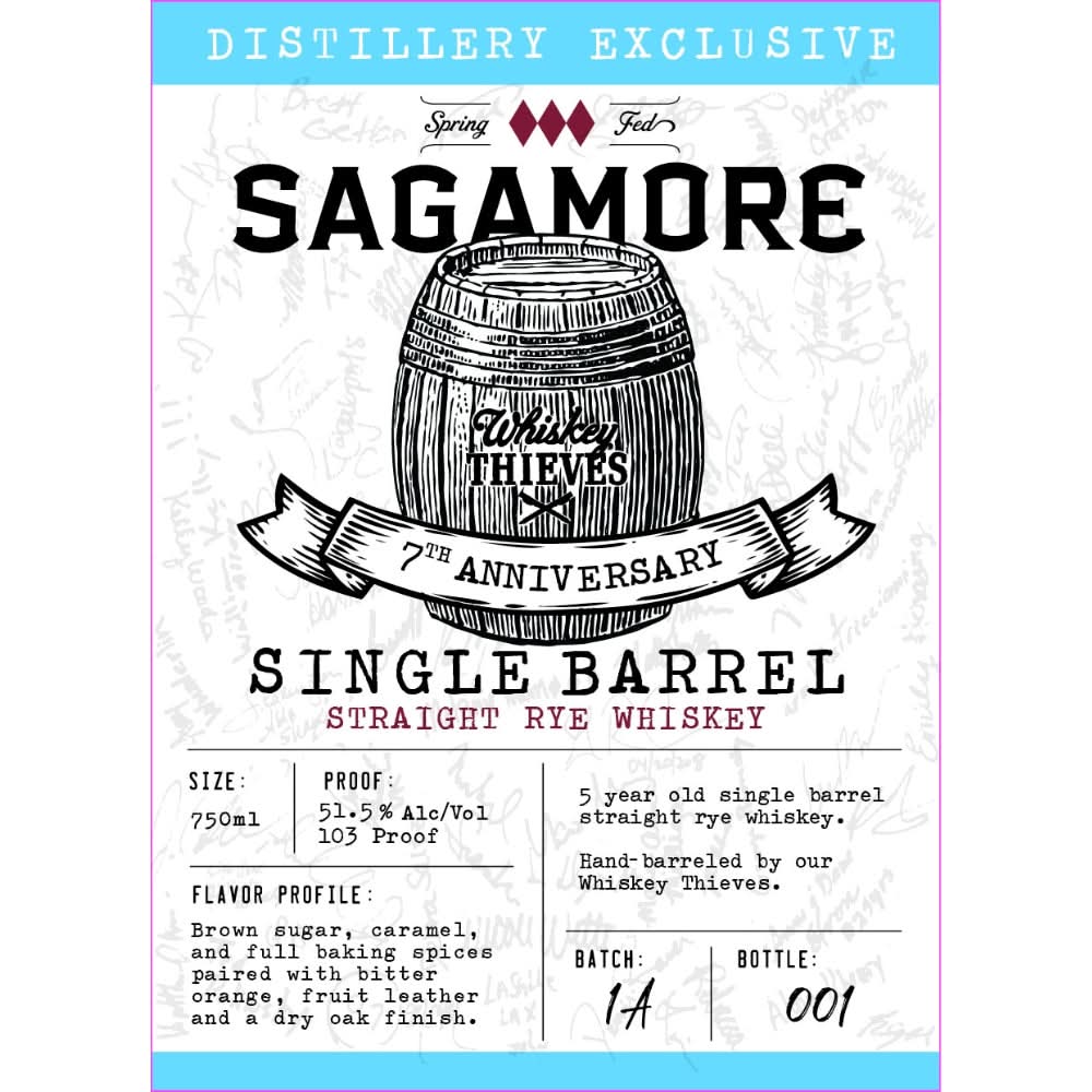 Sagamore 7th Anniversary Single Barrel Straight Rye Whiskey