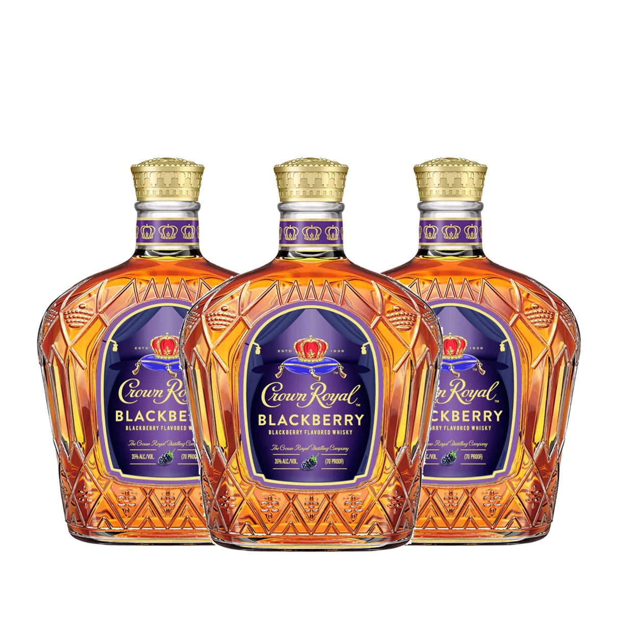 Crown Royal Blackberry Flavored Canadian Whisky 3 Pack