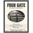 Four Gate Foundation 10-Year Single Barrel Bourbon bottle, cask-strength and non-chill filtered, offering deep, complex flavors from a decade of aging