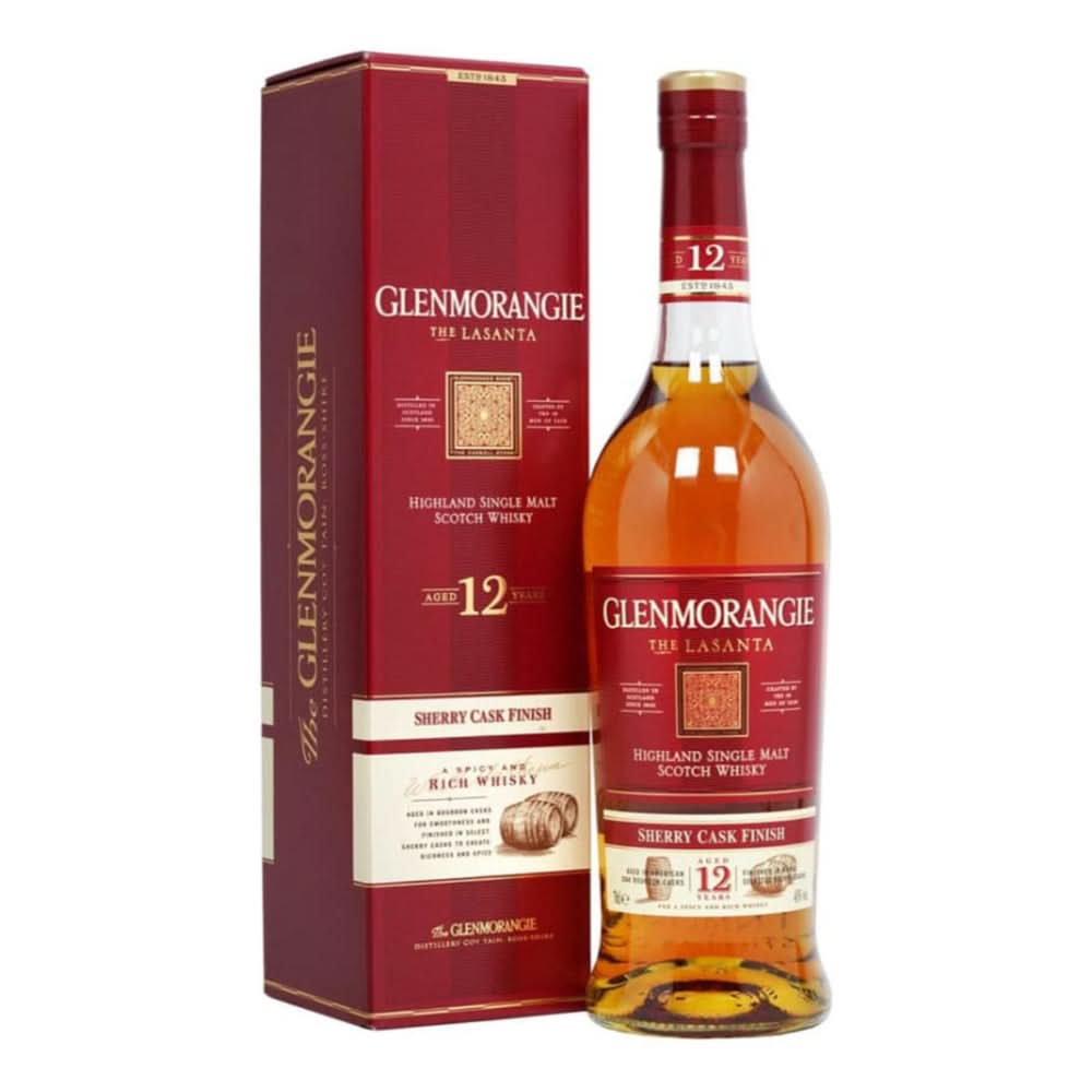 Glenmorangie 12 Year Old Sherry Cask Finish Lasanta Single Malt Scotch Whiskey