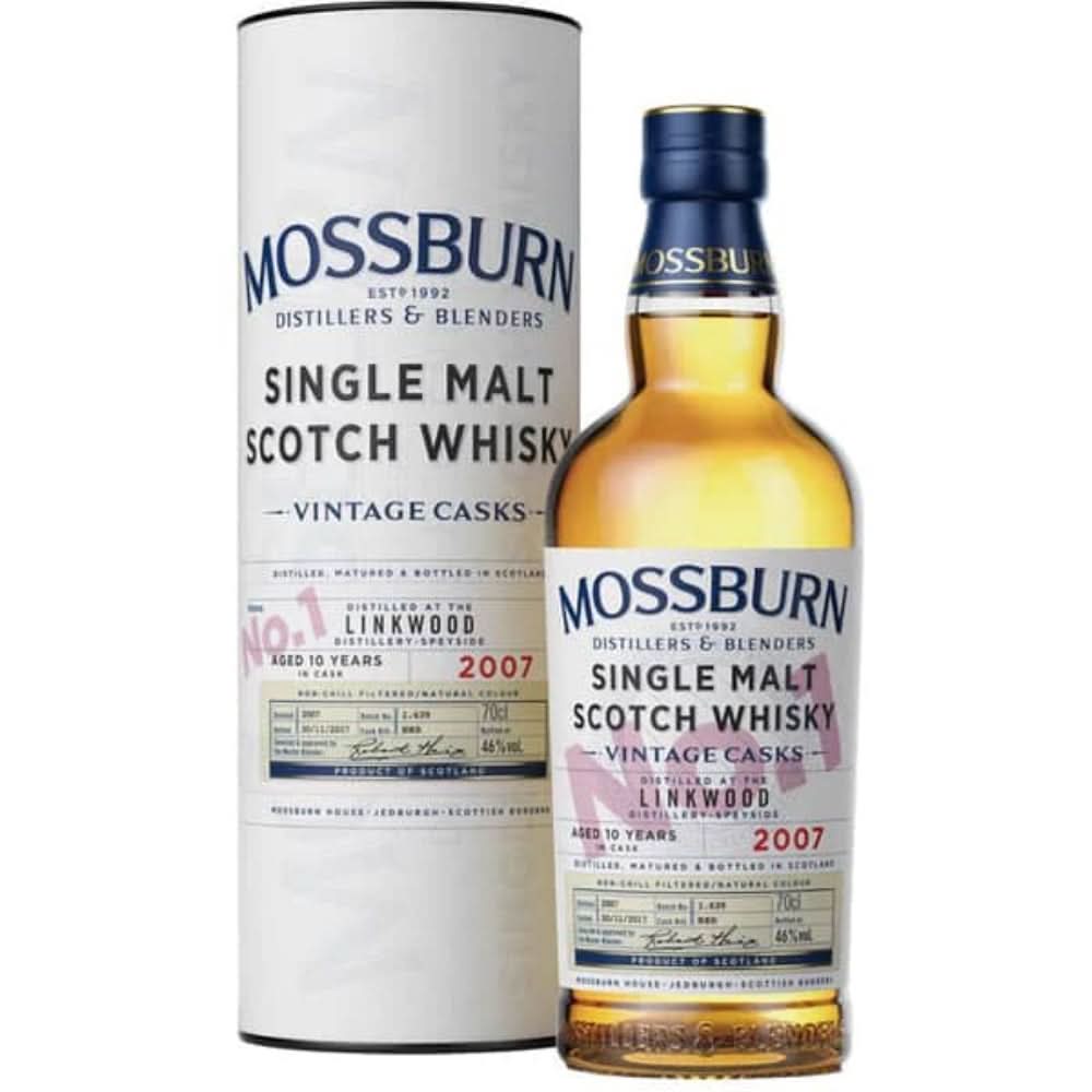 Mossburn Single Malt Scotch Linkwood Distillery Vintage Casks 10 Year