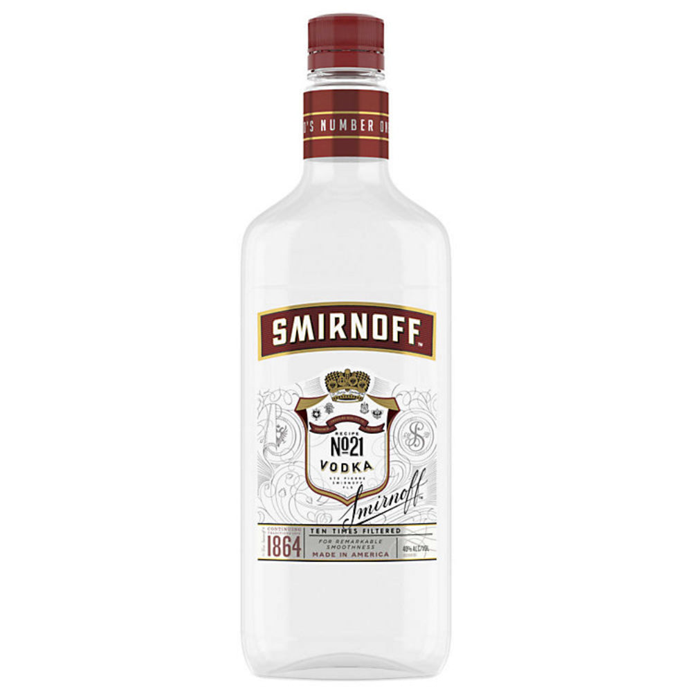 Smirnoff Vodka bottle on a white background