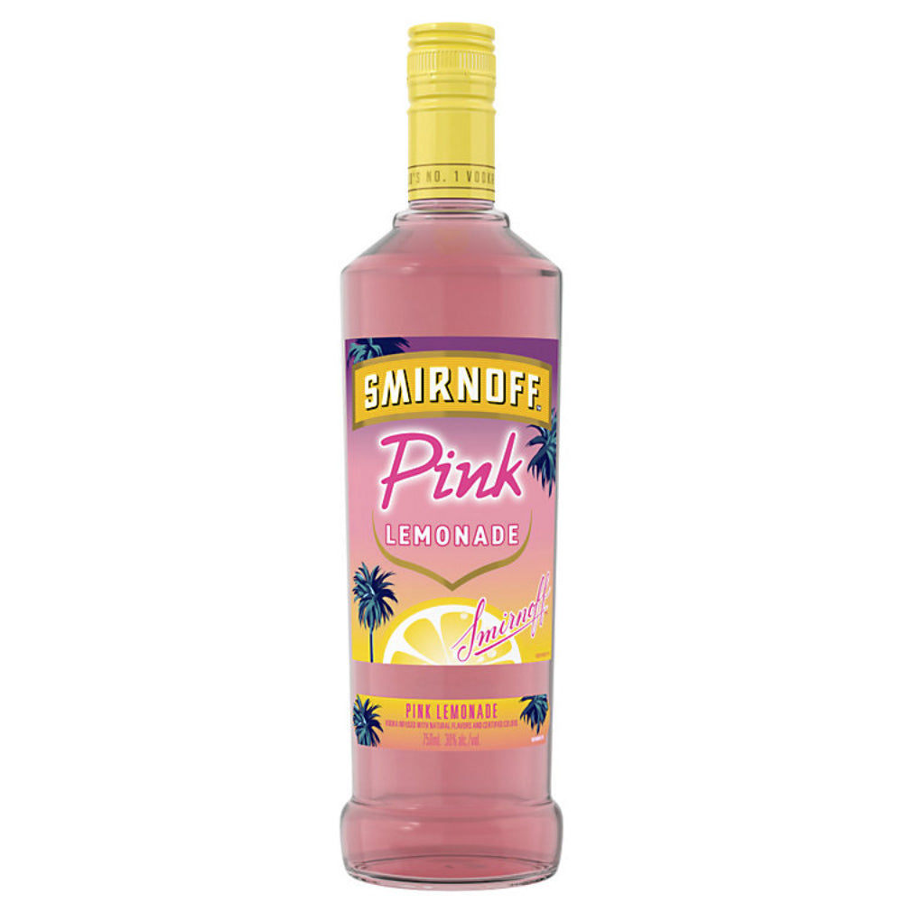 Smirnoff Pink Lemonade bottle on a white background