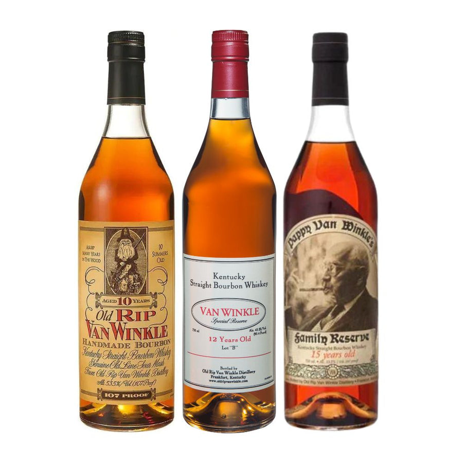 Pappy Van Winkle 10, 12, 15 Year Bourbon Whiskey Combo