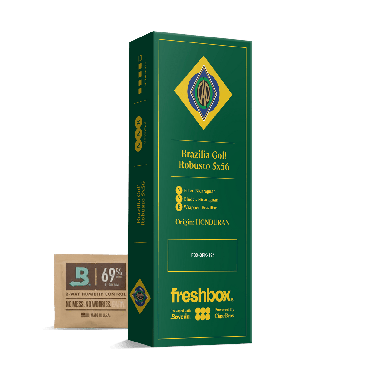 CAO Brazilia Gol! 5x56 FreshBox | Cigar 3-Pack