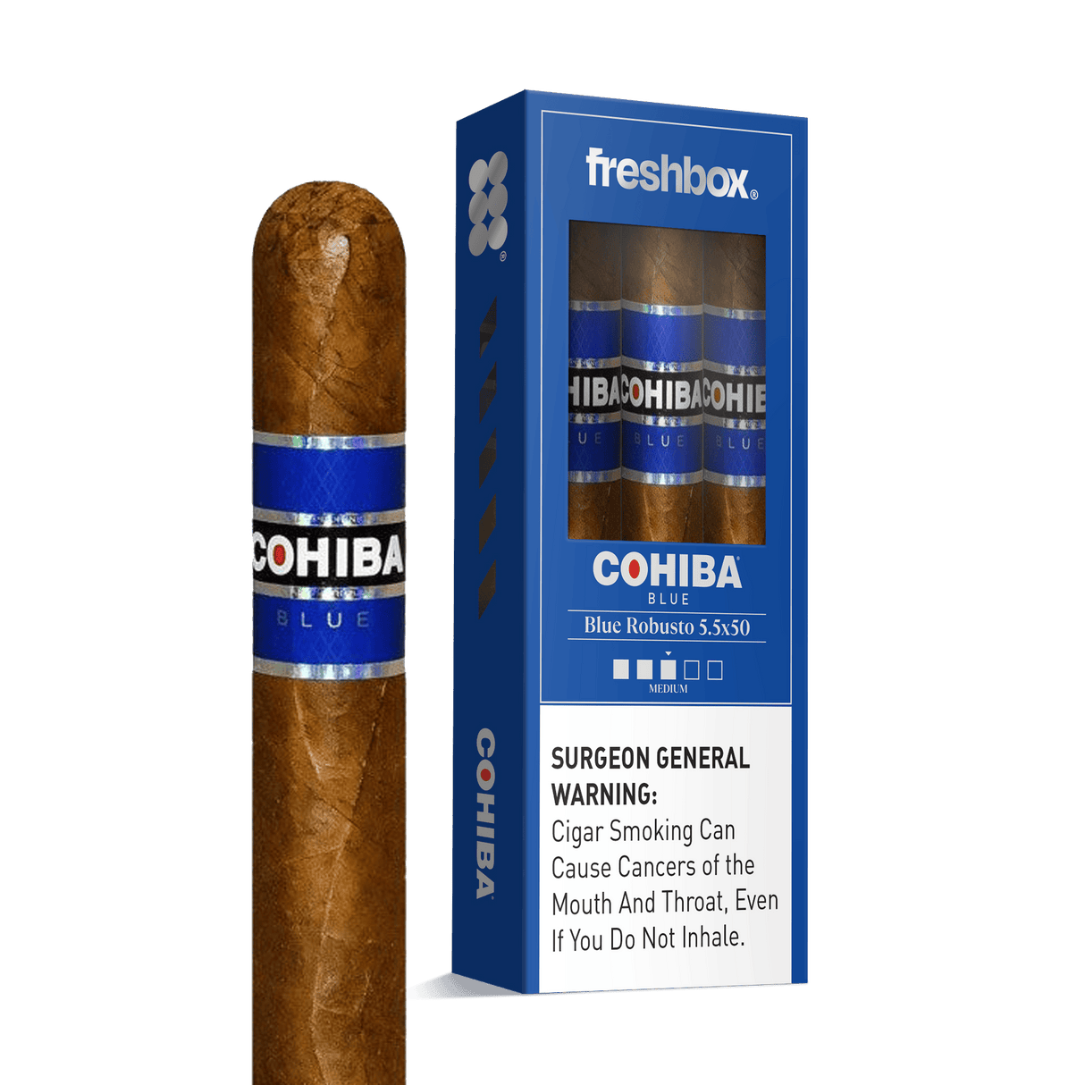 Cohiba Blue Robusto 5.5x50 FreshBox | Cigar 3-Pack