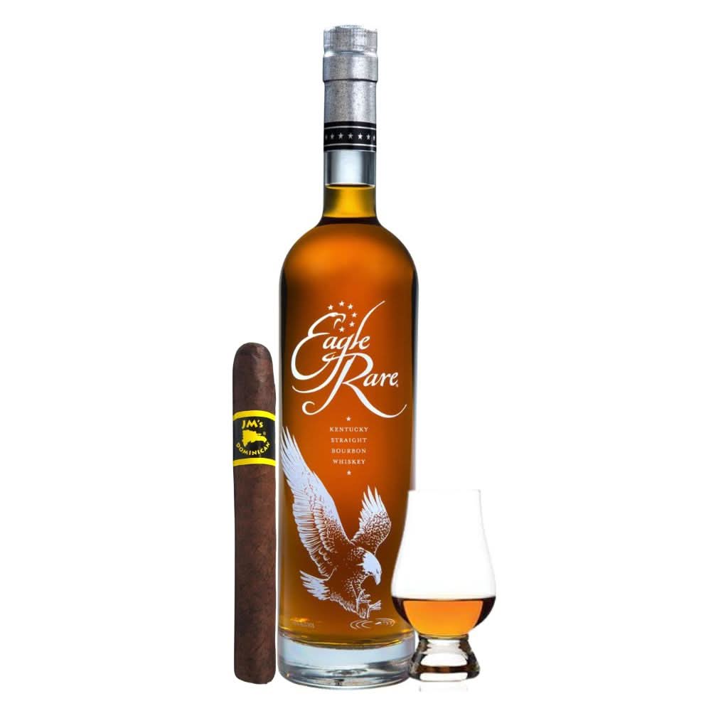 Eagle Rare 10 Year Bourbon Whiskey With Glancairn Glass & Cigar