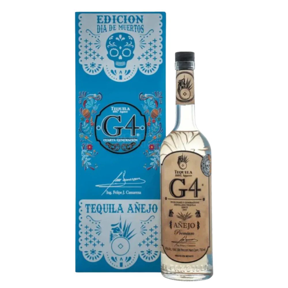 G4 Añejo Tequila De Madera Día De Muertos 2025 Edition Blue Bottle