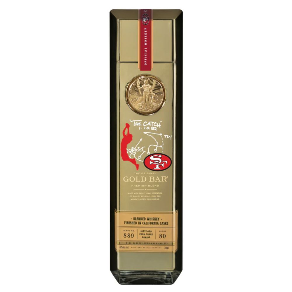 Gold Bar Blended American Whiskey 49ers Commemerative 'The Catch'