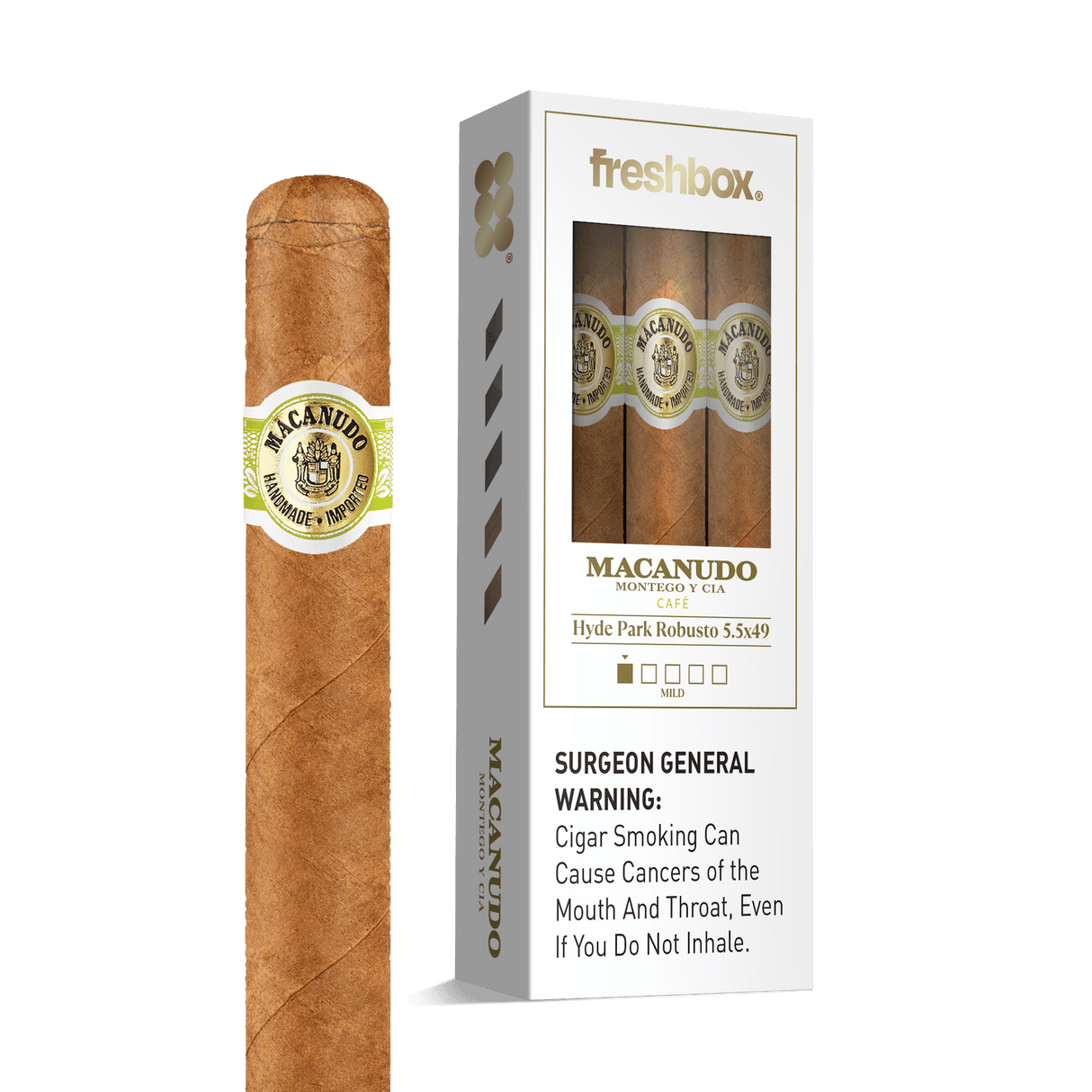 Macanudo Hyde Park 5.5x49 FreshBox | Cigar 3-Pack