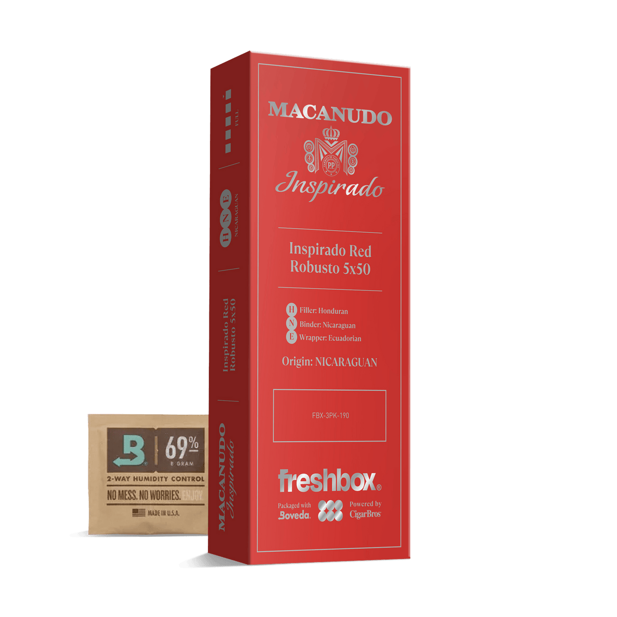 Macanudo Inspirado Red Robusto 5x50 FreshBox | Cigar 3-Pack