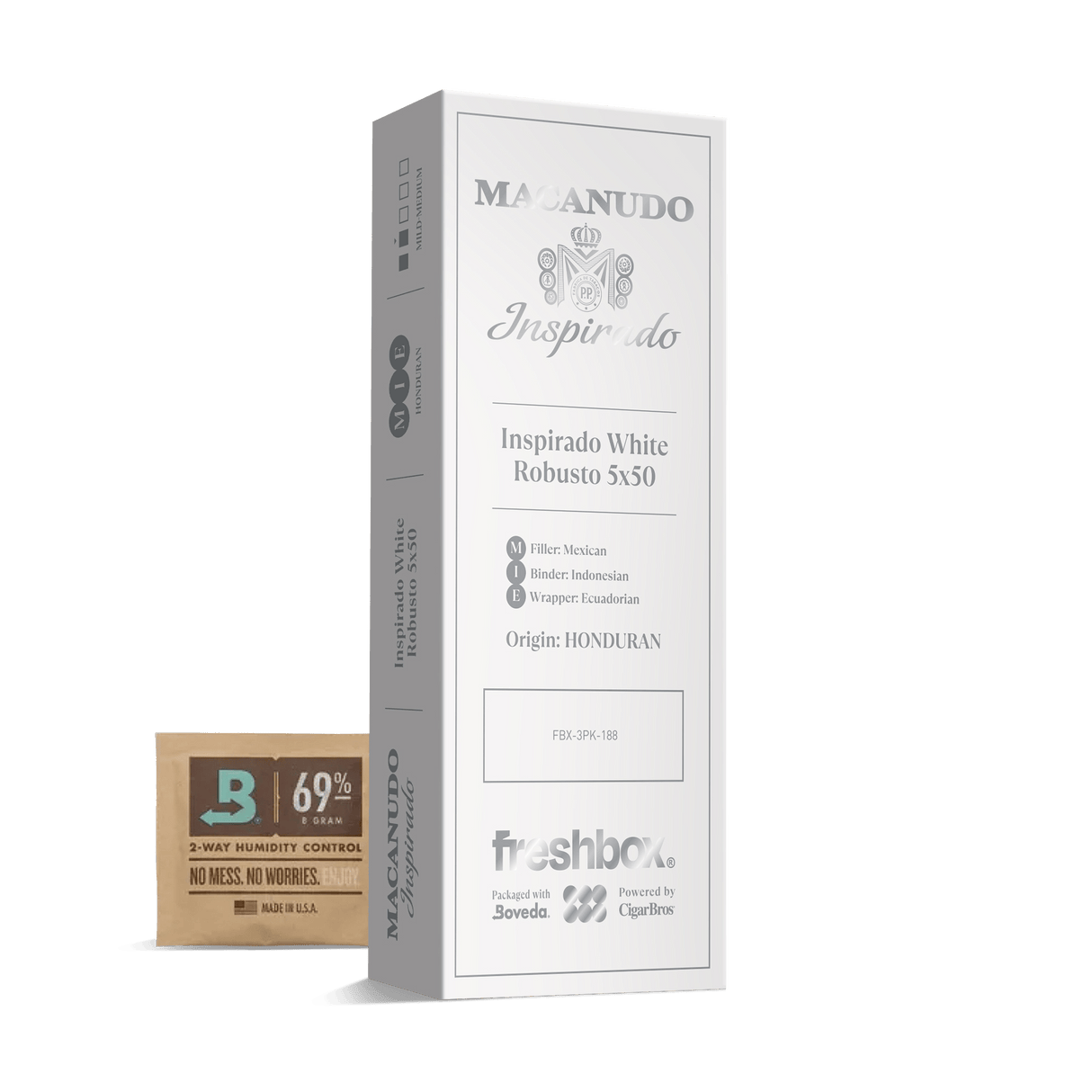 Macanudo Inspirado White Robusto 5x50 FreshBox | Cigar 3-Pack