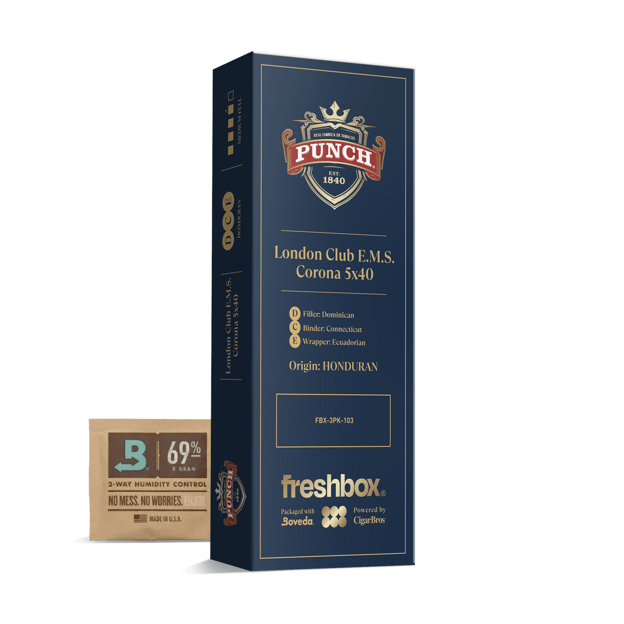 Punch London Club E.M.S. 5x40 FreshBox | Cigar 3-Pack