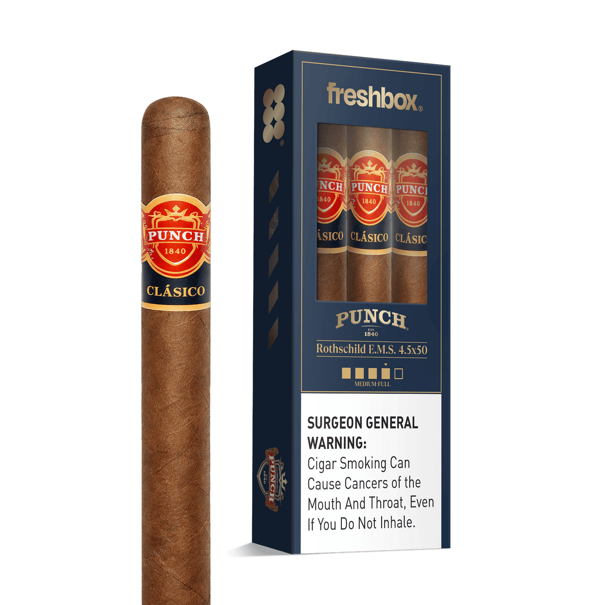 Punch Rothschild E.M.S. 4.5x50 FreshBox | Cigar 3-Pack
