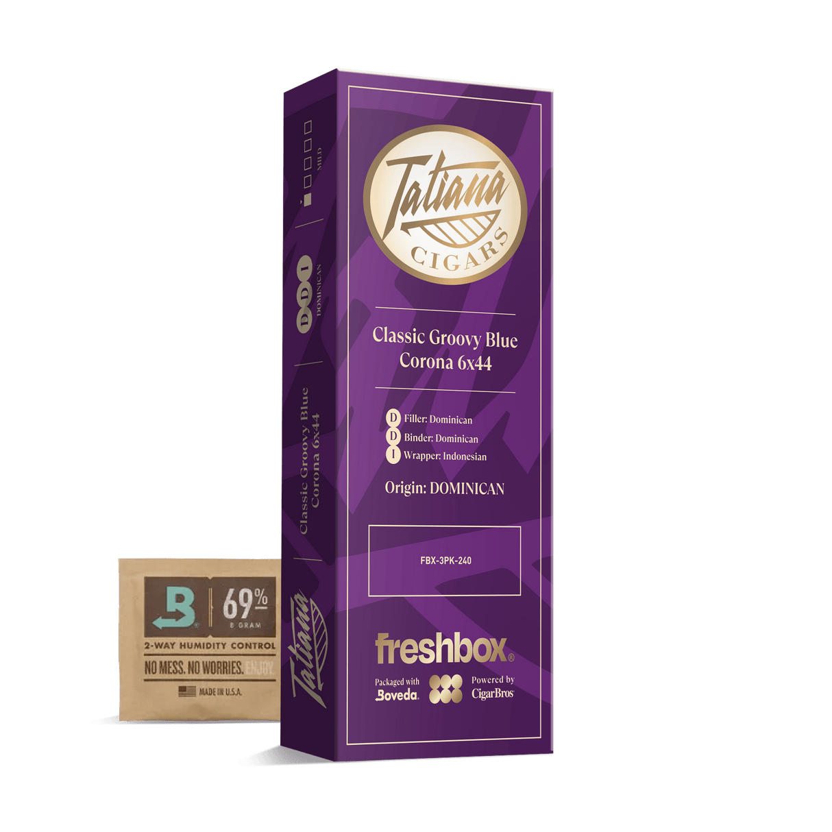 Tatiana Classic Groovy Blue Corona 6x44 FreshBox | 3-Pack
