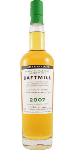 Daftmill single malt scotch winter batch release 2007 12 yr 92