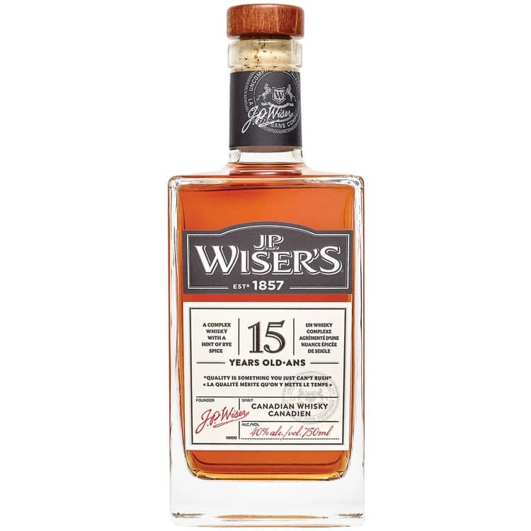 J.P. Wiser 15 Year Old Canadian Whisky 80