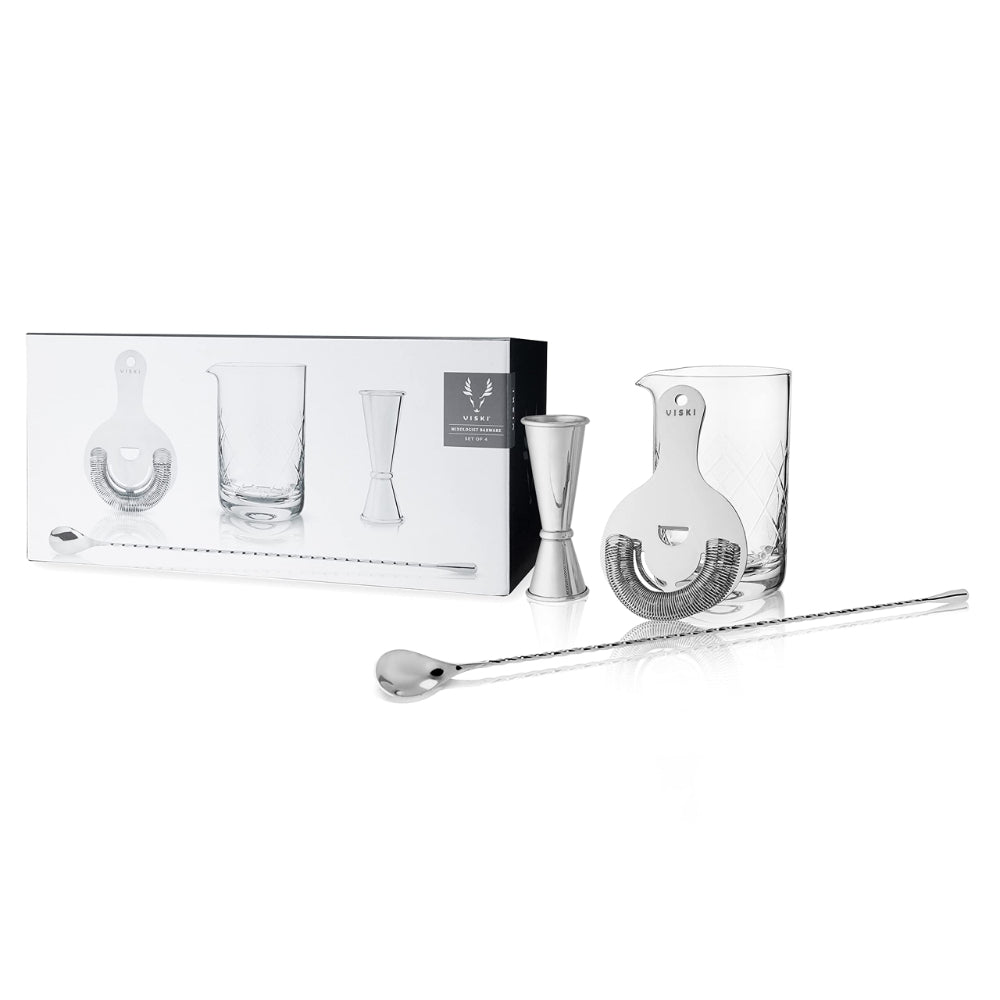 4-Piece Stainless Steel Mixologist Barware Set