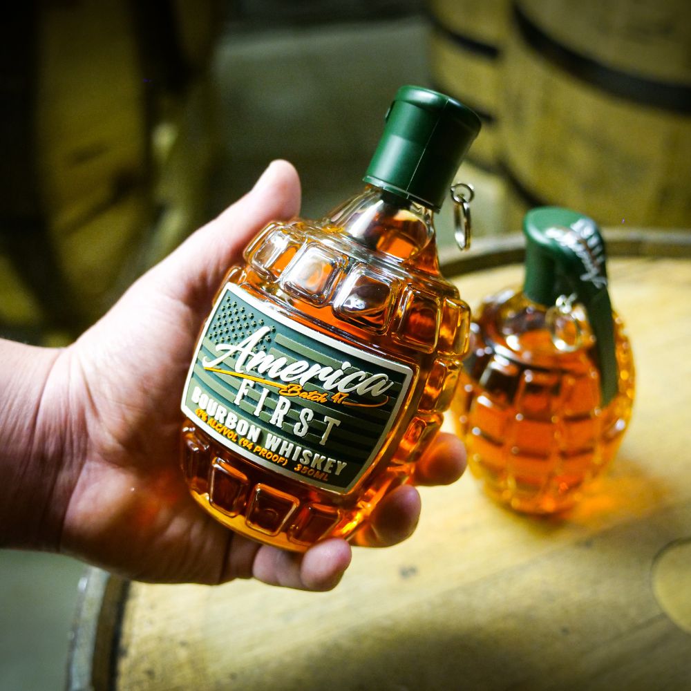 America First Grenade Straight Bourbon Whiskey 2 Pack