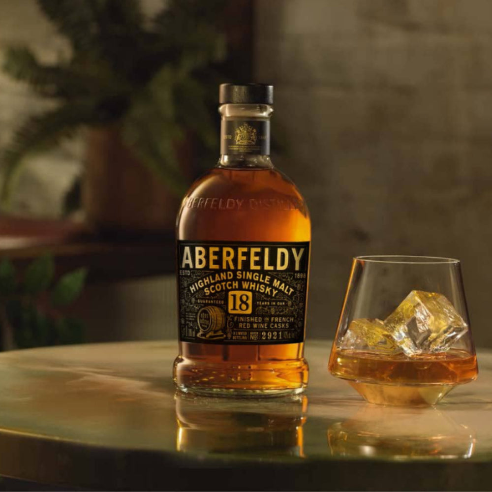 Aberfeldy Single Malt Scotch Finished In Tuscan Red Wine Casks Limited Edition 18 Yr 86