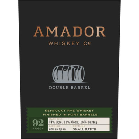 Amador Double Barrel Port Finish Rye Whiskey