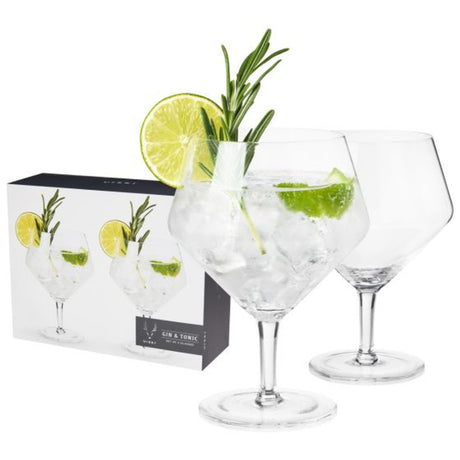 Angled Crystal Gin & Tonic Glasses