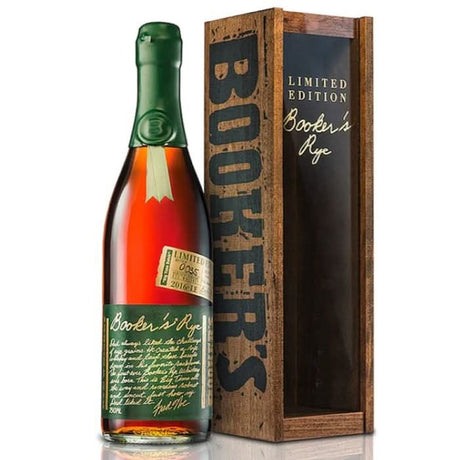 Booker's Rye Limited Edition bottle showcasing its rich amber color and premium label design