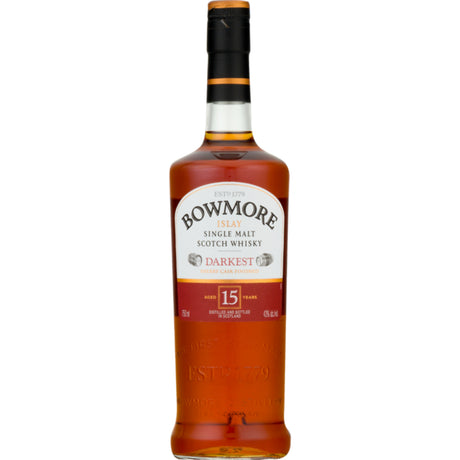 Bowmore Single Malt Scotch Darkest 15 Year Whiskey