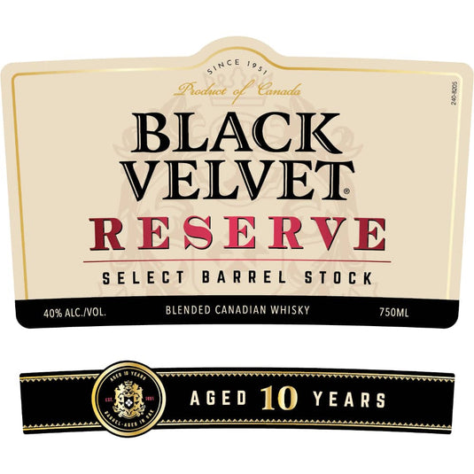 Black Velvet Reserve 10 Year Old Canadian Whiskey