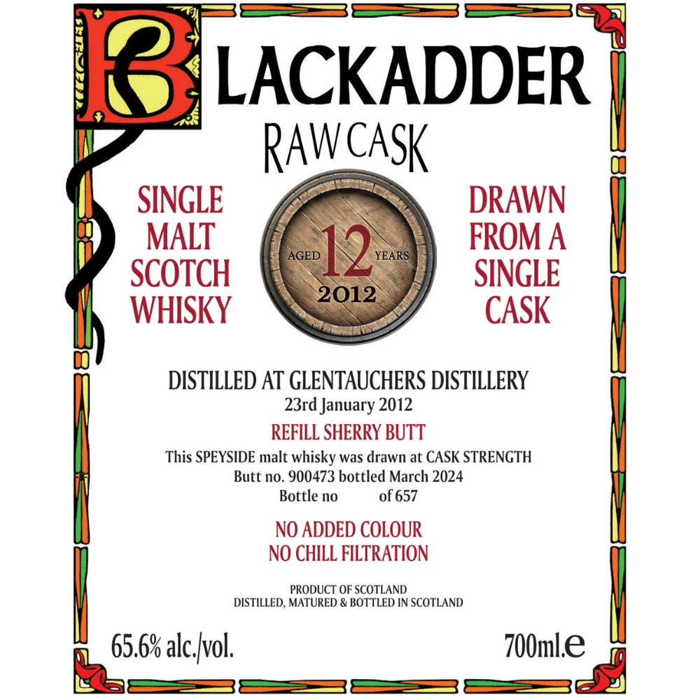 Blackadder Raw Cask Glentauchers 12 Year Old 2012