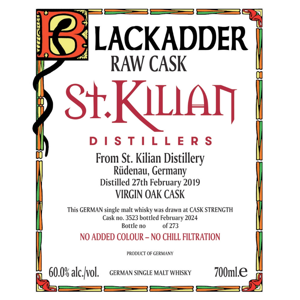 Blackadder Raw Cask St. Kilian Single Malt 2024 Release