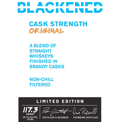Blackened Cask Strength Original By Metallica Whiskey