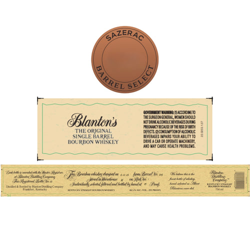 Blanton's Single Barrel Bourbon Sazerac Barrel Select Whiskey