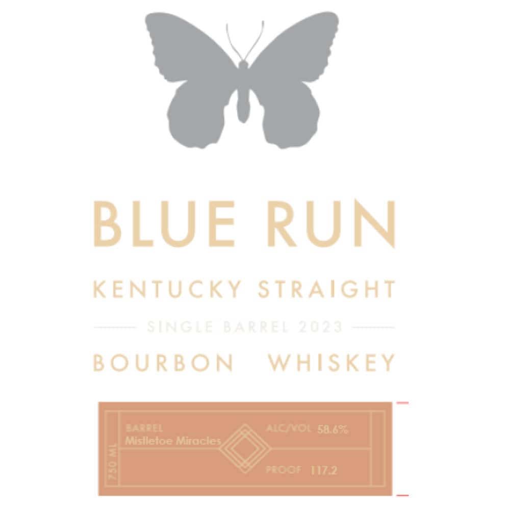 Blue Run ‘Mistletoe Miracles’ Single Barrel Bourbon Whiskey  2023