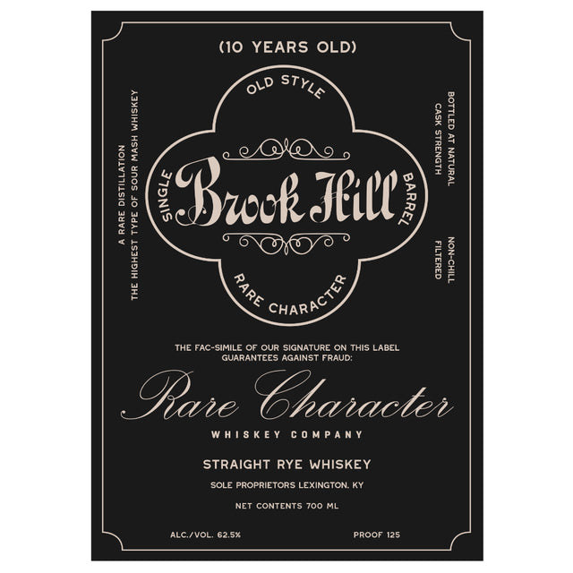 Brook Hill 10 Year Old Straight Rye Whiskey 700ML