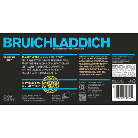 Bruichladdich 30 Year Old Whiskey