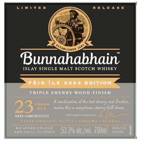 Bunnahabhain Fèis ìle 2024 Triple Sherry Wood Finish Whiskey