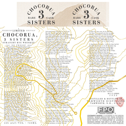 Chocorua 3 Sisters Straight Rye Whiskey
