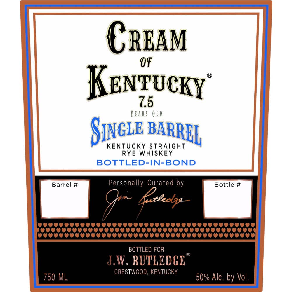 Cream of Kentucky 7.5 Year Old Single Barrel Bottled in Bond Straight Rye