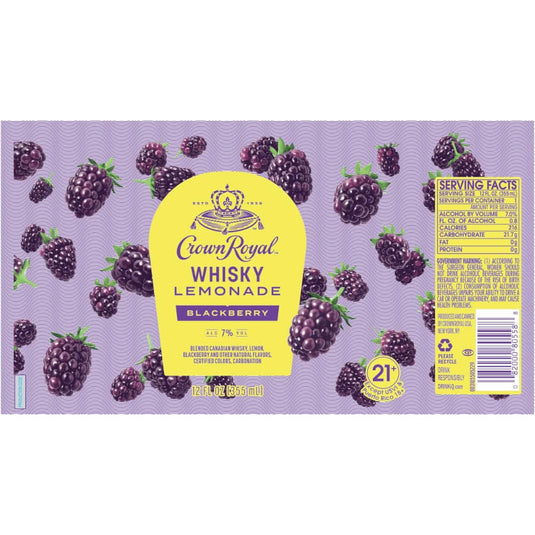 Crown Royal Whisky Lemonade Blackberry Canned Cocktail 