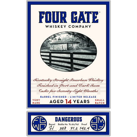 Four Gate Dangerous 14 Year Old Bourbon Whiskey