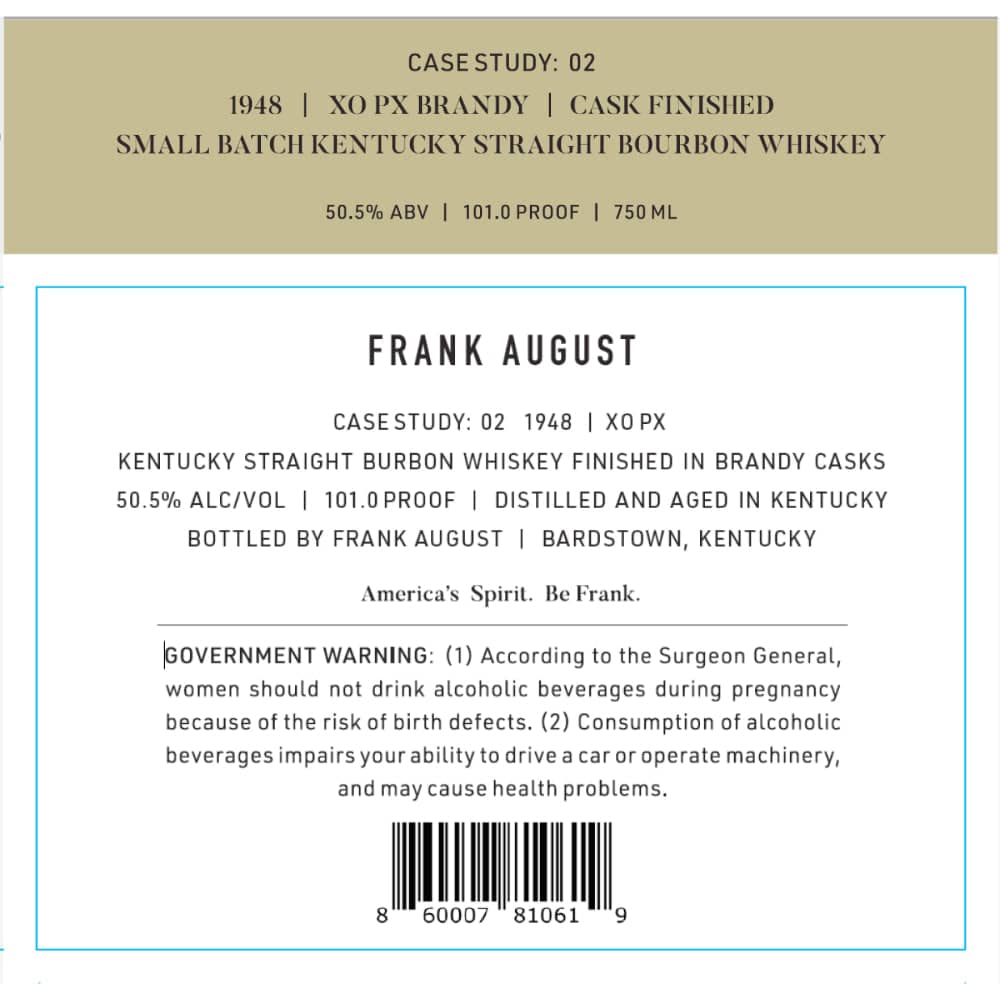 Frank August Bourbon Case Study: 02 Whiskey