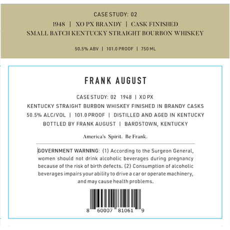 Frank August Bourbon Case Study: 02 Whiskey