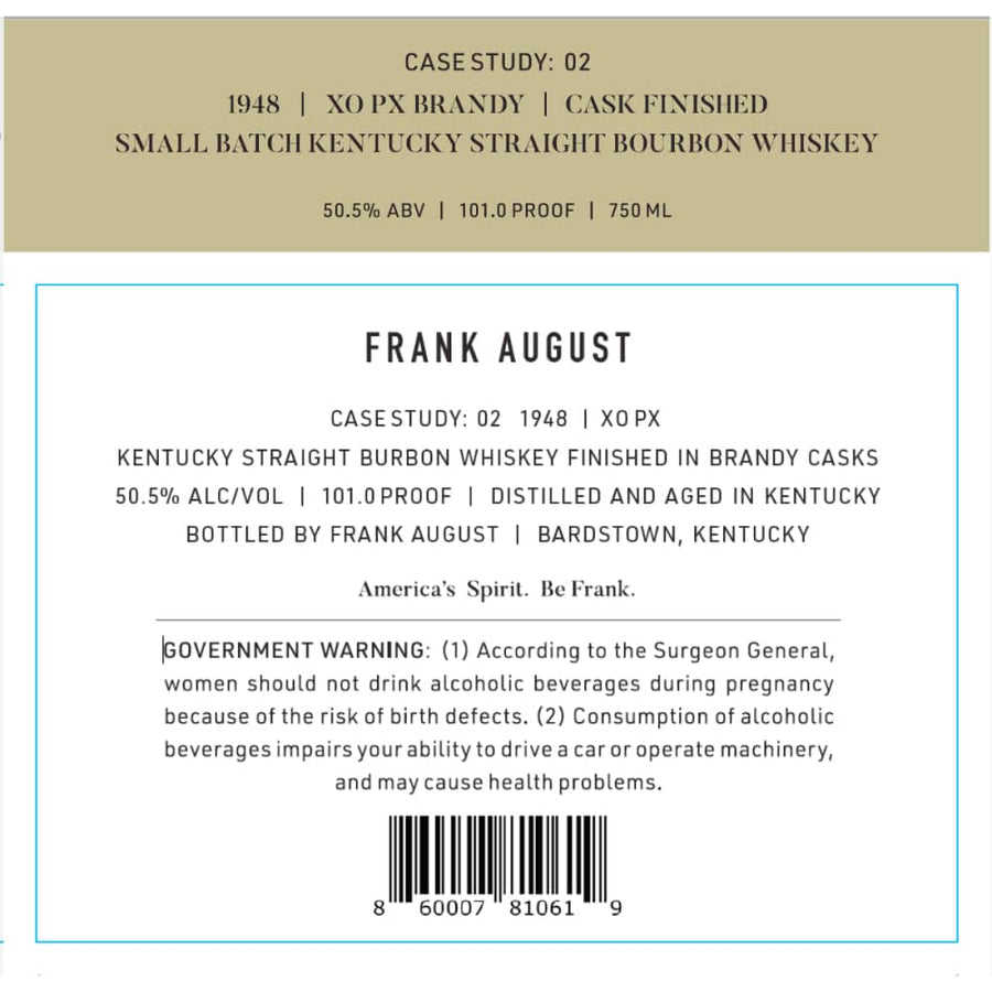 Frank August Bourbon Case Study: 02 Whiskey
